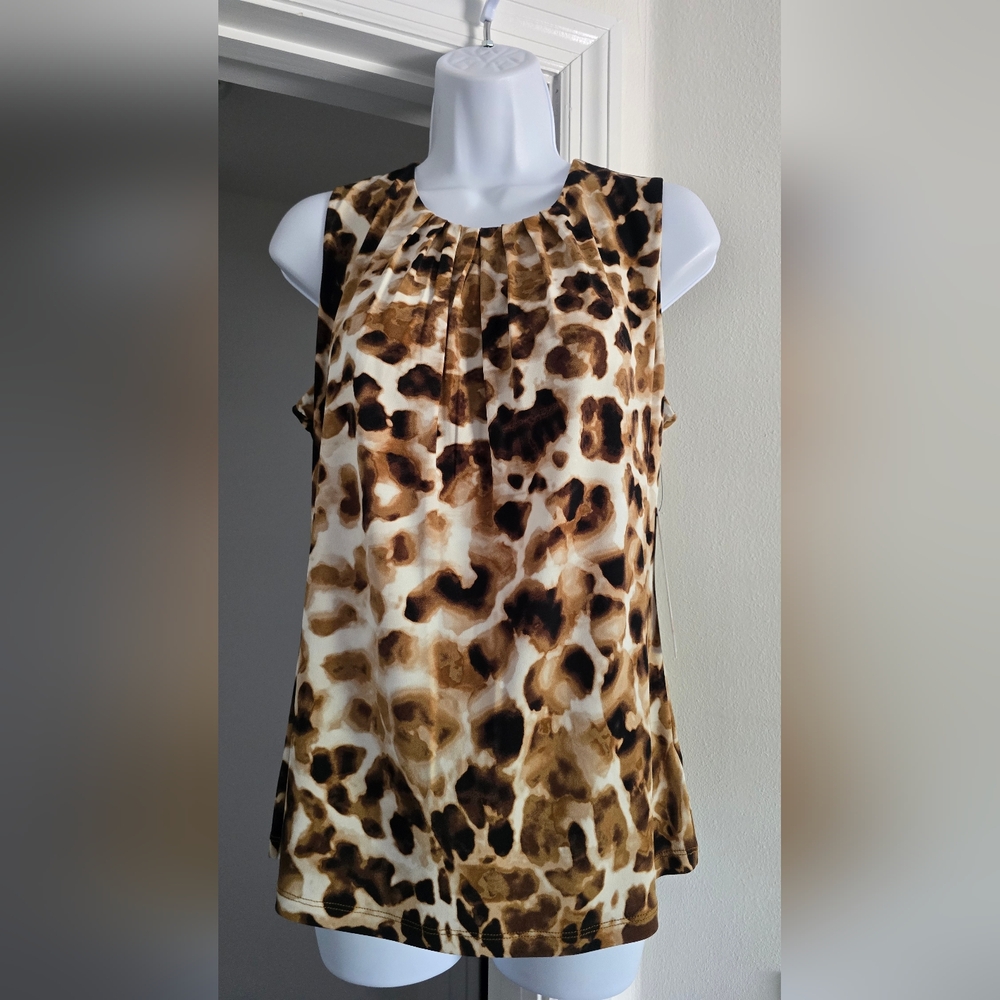 NWT Leopard Print Sleeveless Calvin Klein Top